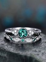 Vintage Casual Purple Gemstone Layered Rings - thumbnail