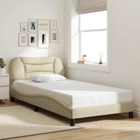 Bedframe zonder matras "Hvar" 100x200 cm stof crèmekleurig