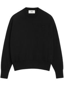 AMI Paris pull en laine à logo - Noir