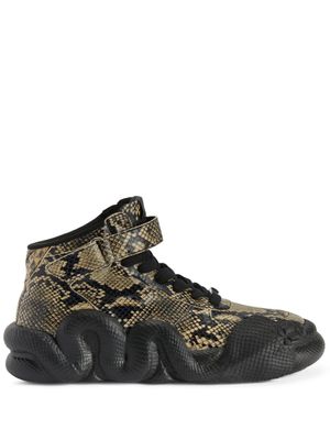 Giuseppe Zanotti baskets Cobras à effet peau de serpent - Noir