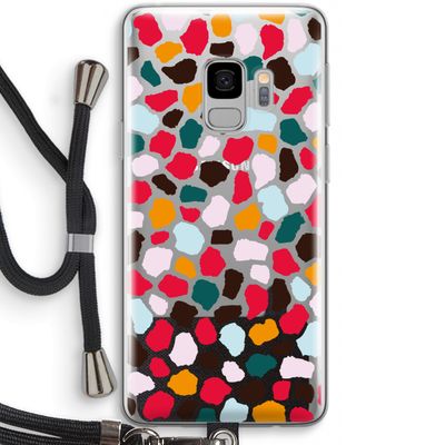 Colored Giraffe: Samsung Galaxy S9 Transparant Hoesje met koord