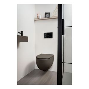 Xenz Gio randloos hangend toilet met softclose zitting bruin