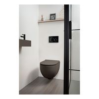 Xenz Gio randloos hangend toilet met softclose zitting bruin - thumbnail