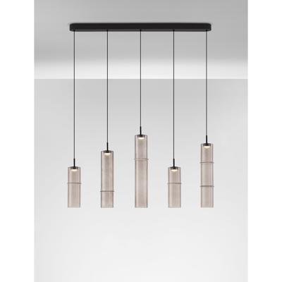 Lyora Unieke hanglampSano recht 5-lichts smoke glas - 9009171