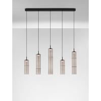 Lyora Unieke hanglampSano recht 5-lichts smoke glas - 9009171