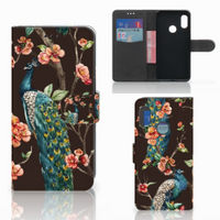 Xiaomi Mi A2 Lite Telefoonhoesje met Pasjes Pauw met Bloemen