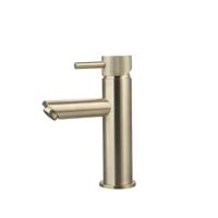 Wastafelmengkraan Opbouw Sanilux Mia Met Geribbeld Knop Goud Geborsteld Sanilux