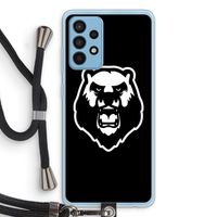 Angry Bear (black): Samsung Galaxy A52 Transparant Hoesje met koord
