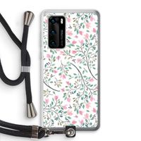 Sierlijke bloemen: Huawei P40 Transparant Hoesje met koord