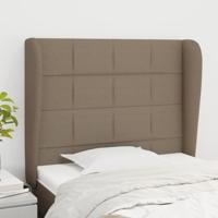 Hoofdbord met randen 93x23x118/128 cm stof taupe