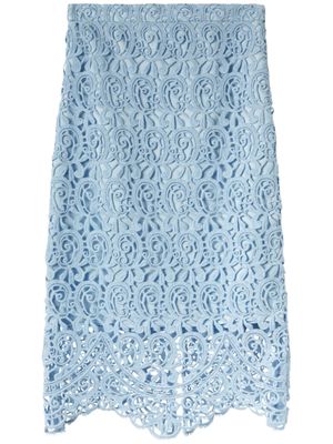 Burberry jupe crayon à broderies - Bleu