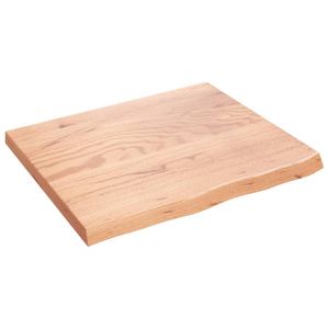 vidaXL Tafelblad 60x50x2 cm behandeld massief eikenhout lichtbruin