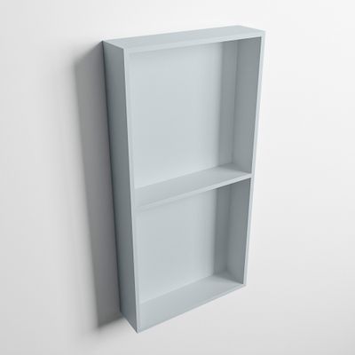 MONDIAZ EASY Nis 59,5x29,5cm in solid surface kleur Clay | Clay. 2 vakken geschikt voor in- of opbouw