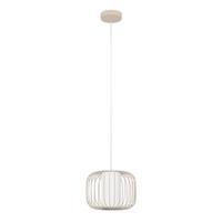 EGLO Terrarosa Hanglamp - E27 - Ø 28,5 cm - Zand|Wit - Staal|Textiel