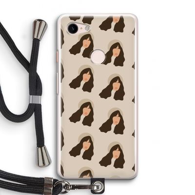 Bonjour mon amour: Pixel 3 Transparant Hoesje met koord