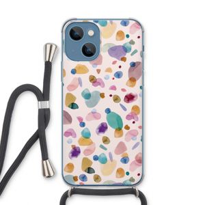 Terrazzo Memphis Pink: iPhone 13 Transparant Hoesje met koord