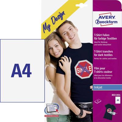 Avery-Zweckform My Design T-Shirt MD1004 Inkjet-textielfolie DIN A4 Voor gekleurd textiel, Geoptimaliseerd voor inkjet 8 vellen