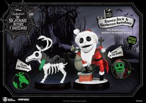 Nightmare Before Christmas Mini Egg Attack Figure 2-Pack Santa Jack & Skeleton Reindeer 8 Cm