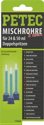 PETEC statische mengbuis static mixer 24/50ml double cart. 3er/sb