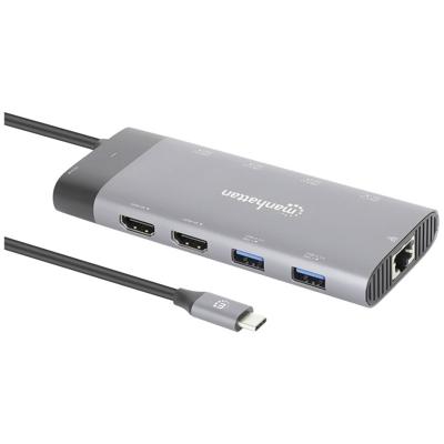Manhattan USB-C PD 10-in-1 8K USB-C dockingstation Geschikt voor merk (dockingstation): Universeel