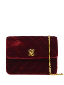 CHANEL Pre-Owned sac porté épaule Classic Flap Micro (1995) - Rouge