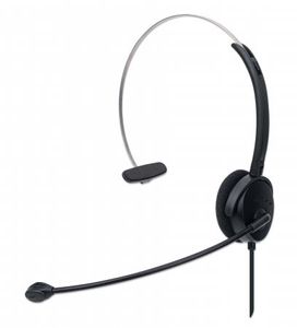 Manhattan 179867 hoofdtelefoon/headset Bedraad Hoofdband Kantoor/callcenter USB Type-A Zwart