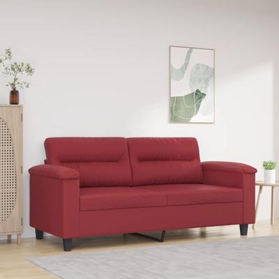 Tweezitsbank 140 cm kunstleer wijnrood