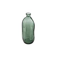 Atmosphera bloemenvaas Organische fles vorm - groen transparant - glas - H36 x D15 cm - Vazen