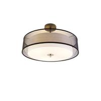 QAZQA Moderne plafondlamp zwart met wit 50 cm 3-lichts - Drum Duo