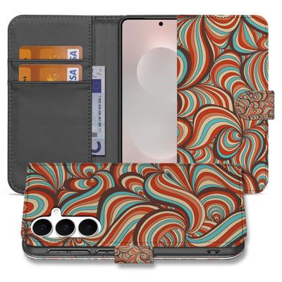 Samsung Galaxy S25 FE Hoesje Retro Met Pasjes En Magnetische Sluiting Samsung Galaxy S25 FE Hoesje Retro Met Pasjes En Magnetische Sluiting