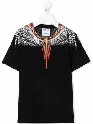 Marcelo Burlon County Of Milan Kids t-shirt à imprimé ailes - Noir