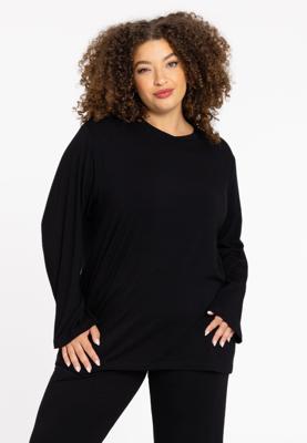 Yoek Oversized shirt LOUNGE | Zwart | Maat 58/60