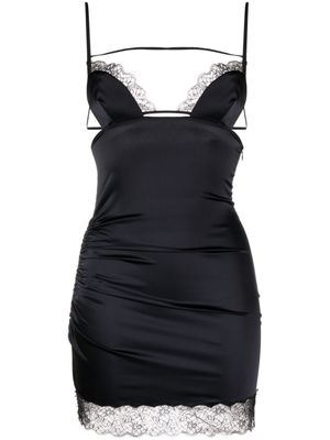 Nensi Dojaka robe courte à ornements en dentelle - Noir