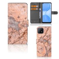 OPPO A73 5G | Bookcase | Marmer Oranje | Portemonnee hoesje
