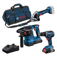 Bosch Professional Accu Combiset 3-deldig 18V GSR+GWS+GBH in Gereedschapstas - 0615A50035