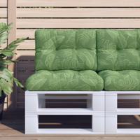 VidaXL Palletkussens 2 st stof bladpatroon VidaXL Palletkussens 2 st stof bladpatroon
