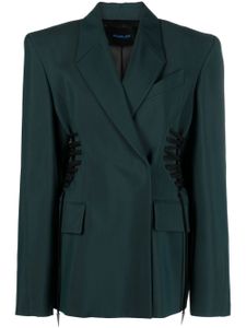 Mugler blazer à lien de resserrage - Vert