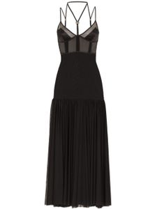 Dolce & Gabbana DG-plaque tulle midi dress - Noir