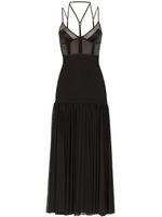 Dolce & Gabbana DG-plaque tulle midi dress - Noir - thumbnail