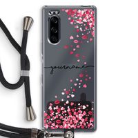 Hartjes en kusjes: Sony Xperia 5 Transparant Hoesje met koord
