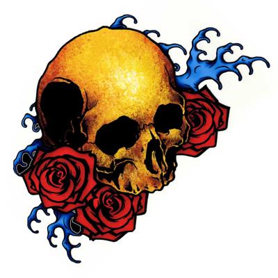 Rozanna's Violins Guitar Decal Skull & Roses - Aanbieding, op = op Rozanna's Violins Guitar Decal Skull & Roses - Aanbieding, op = op