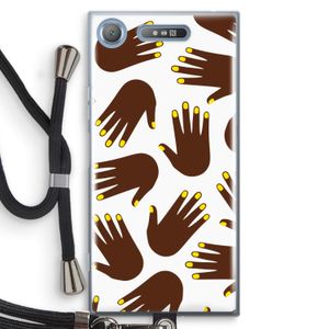 Hands dark: Sony Xperia XZ1 Transparant Hoesje met koord