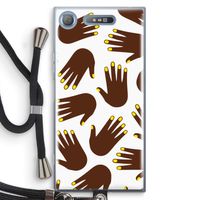 Hands dark: Sony Xperia XZ1 Transparant Hoesje met koord
