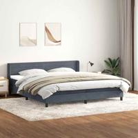 Boxspring met matras fluweel donkergrijs 180x210 cm