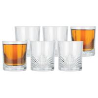 Drinkglazen Palm Springs - 6x - helder transparant - glas - 230 ml - met glas decoraties