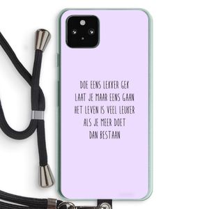Gek: Pixel 5a 5G Transparant Hoesje met koord