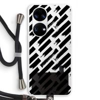 Zwarte vegen: Huawei P50 Transparant Hoesje met koord