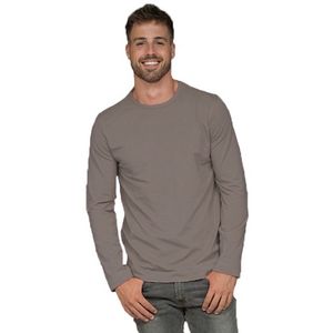 Basic stretch shirt lange mouwen/longsleeve grijs voor heren