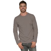 Basic stretch shirt lange mouwen/longsleeve grijs voor heren 2XL (44/56)  -