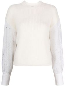 Peserico pull à manches transparentes - Blanc